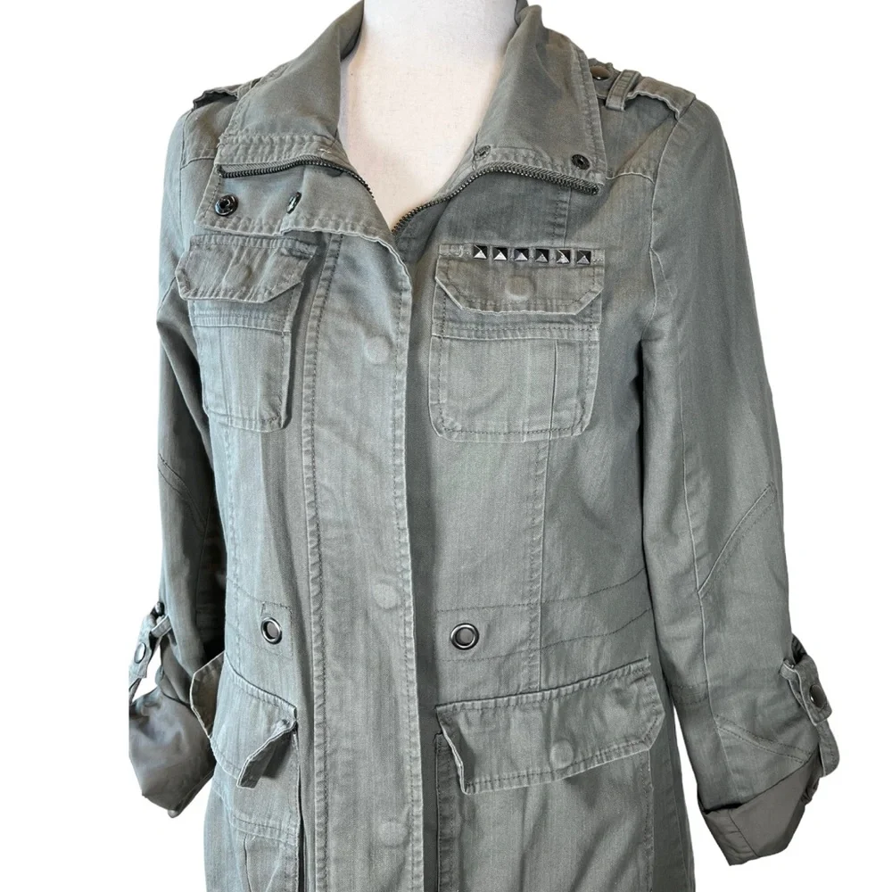 Hive & Honey Green Military Styled Anorak Jacket//S//Waist String Missing - Picture 4 of 9